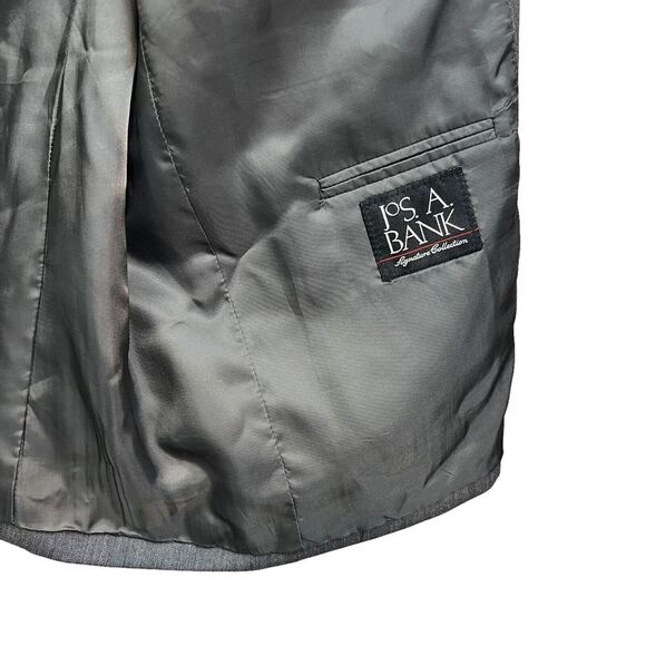 Jos A Bank Signature Collection Mens Blazer Wool Notch Button Vented Gray 48R - Picture 4 of 7